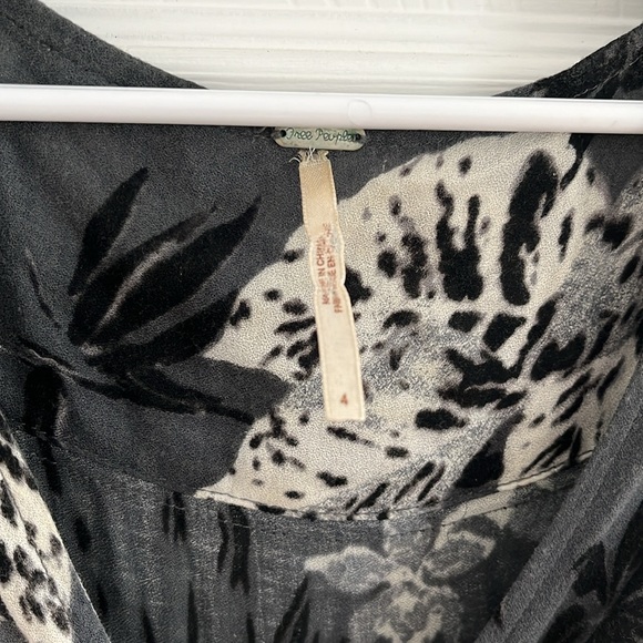 Free People Grey Floral Part Time Lover Mini Dress - Picture 4 of 5